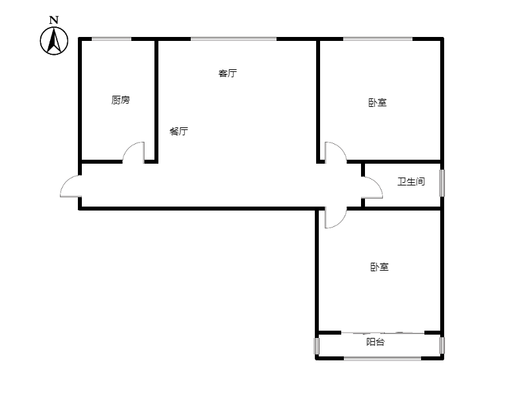 公园壹号2室2厅1卫户型图