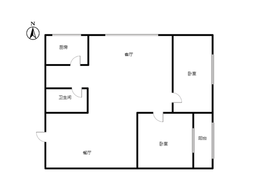 公园壹号2室2厅1卫户型图
