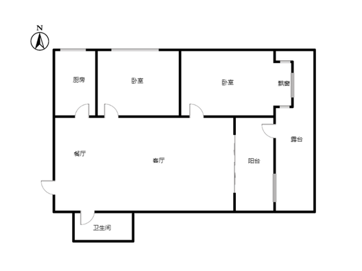 公园壹号2室2厅1卫户型图