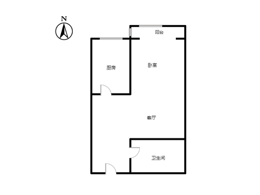汇元上城1室1厅1卫户型图