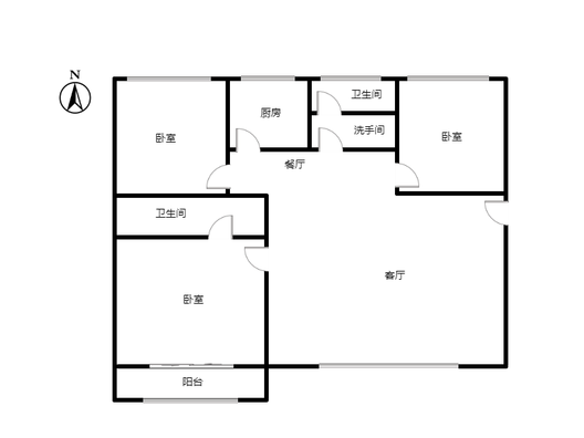 宏远一号院3室2厅1卫户型图