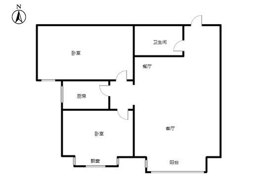公园壹号2室2厅1卫户型图