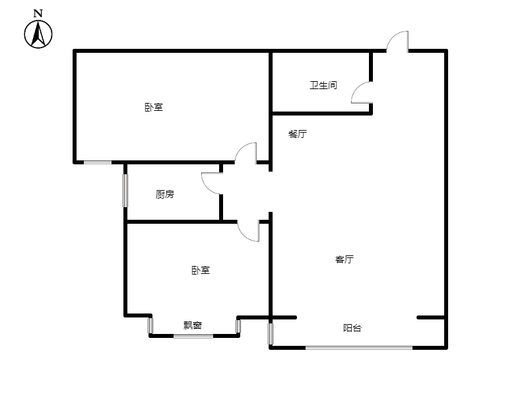 公园壹号2室2厅1卫户型图