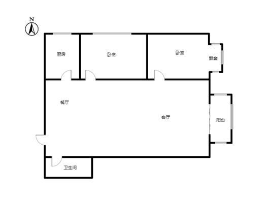 公园壹号2室2厅1卫户型图
