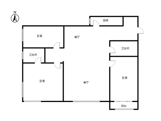 公园壹号3室2厅2卫户型图