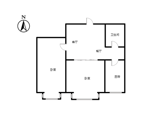 汇元尚品2室1厅1卫户型图