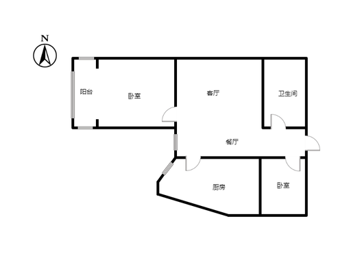 汇元上城2室2厅1卫户型图