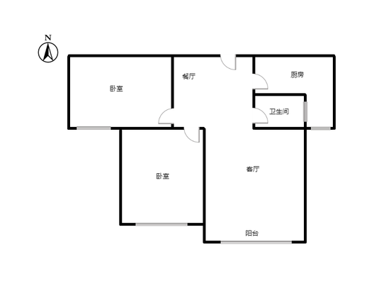 水榭春天2室2厅1卫户型图