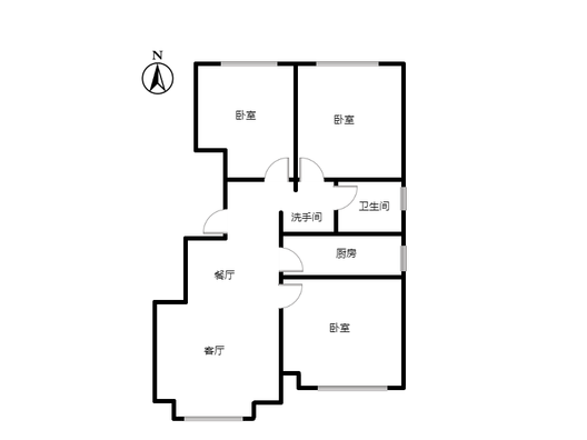 华侨城3室2厅2卫户型图