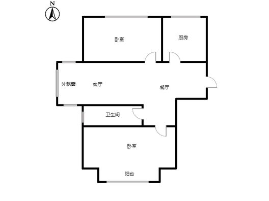 惠友万悦城2室2厅1卫户型图