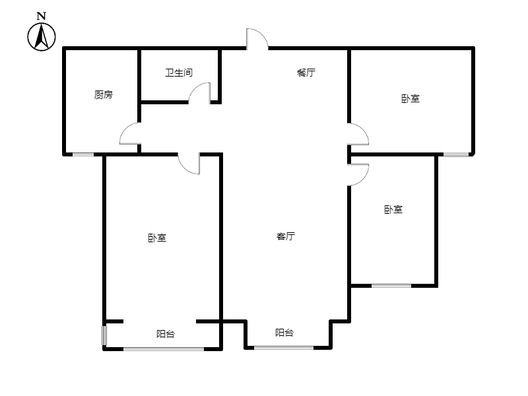 惠友万悦城3室2厅1卫户型图