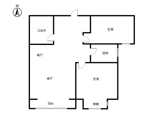 惠友万悦城2室2厅1卫户型图