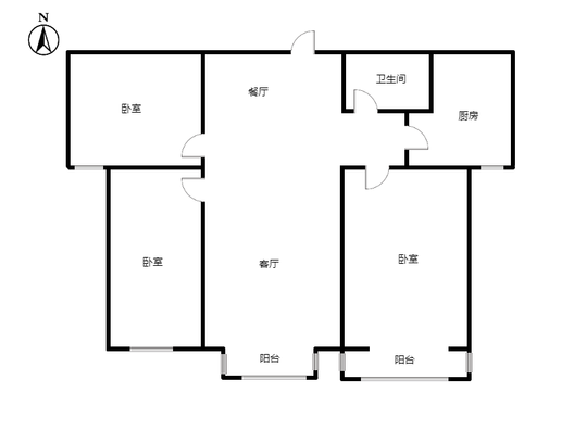 惠友万悦城3室2厅1卫户型图