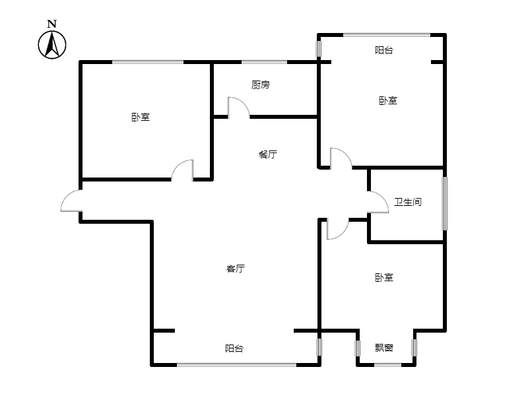 惠友万悦城3室2厅1卫户型图