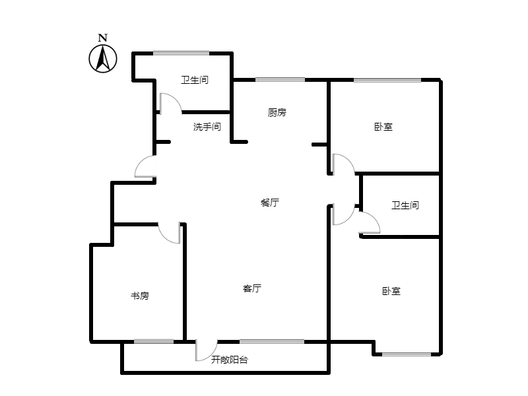 华侨城3室2厅2卫户型图