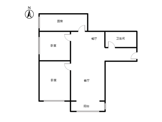 水榭春天2室2厅1卫户型图