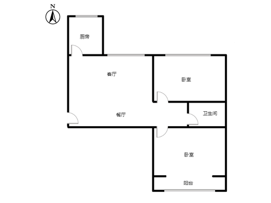 水榭春天2室2厅1卫户型图