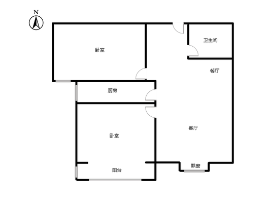水榭春天2室2厅1卫户型图