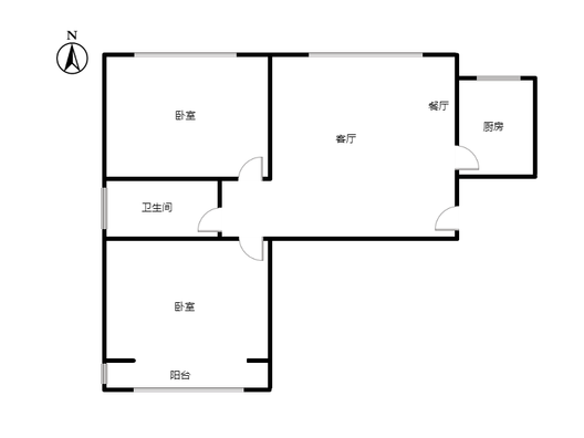 水榭春天2室2厅1卫户型图