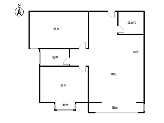 水榭春天2室2厅1卫户型图
