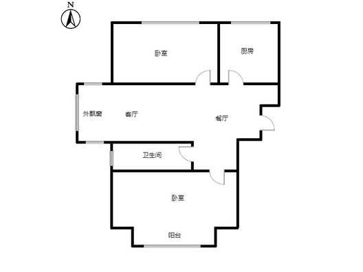 惠友万悦城2室2厅1卫户型图