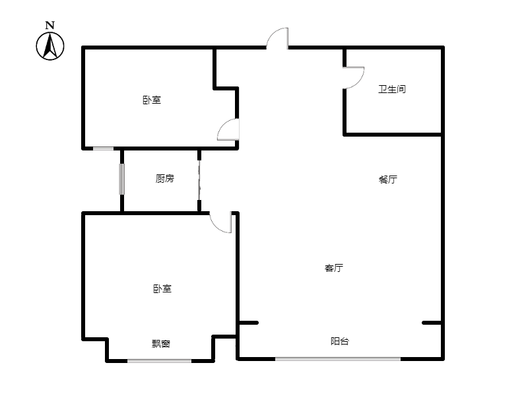 惠友万悦城2室2厅1卫户型图