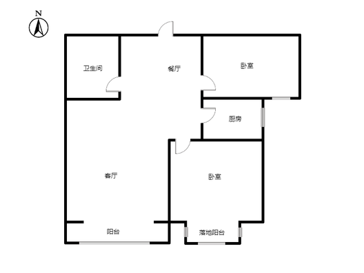惠友万悦城2室2厅1卫户型图