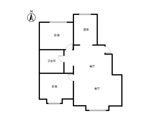 华侨城2室2厅1卫户型图