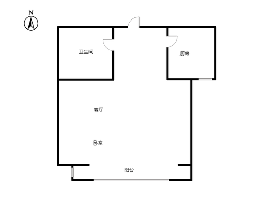 惠友万悦城1室1厅1卫户型图