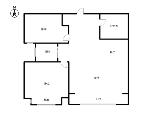 惠友万悦城2室2厅1卫户型图