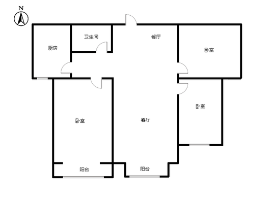 惠友万悦城3室2厅1卫户型图