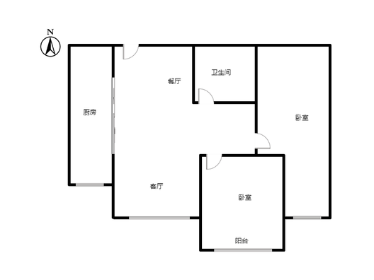 华阳风景小区2室2厅1卫户型图