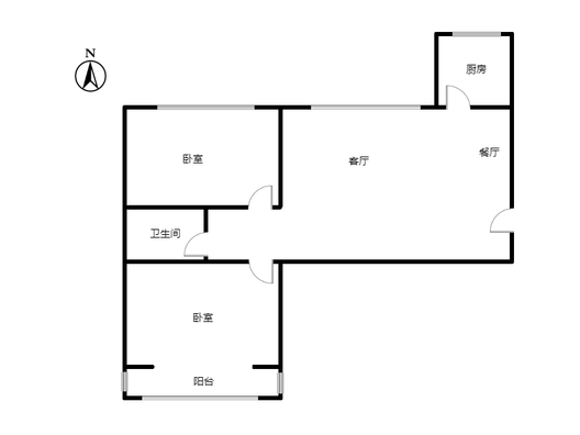 水榭春天2室2厅1卫户型图