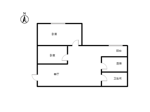 鸿盛凯旋门2室1厅1卫户型图
