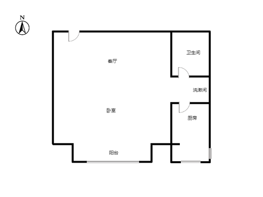 鸿盛凯旋门1室1厅1卫户型图
