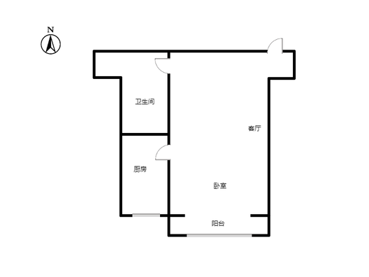 鸿盛凯旋门1室1厅1卫户型图