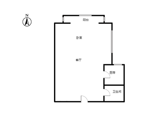 鸿盛凯旋门1室1厅1卫户型图