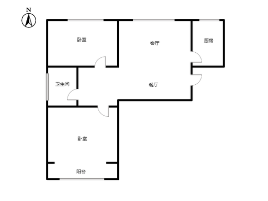 惠友康庭二期2室2厅1卫户型图