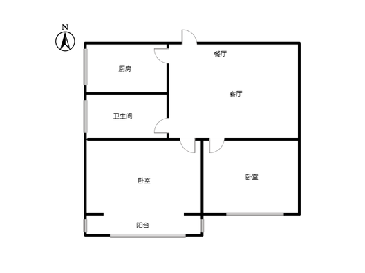 翔天万和城2室2厅1卫户型图