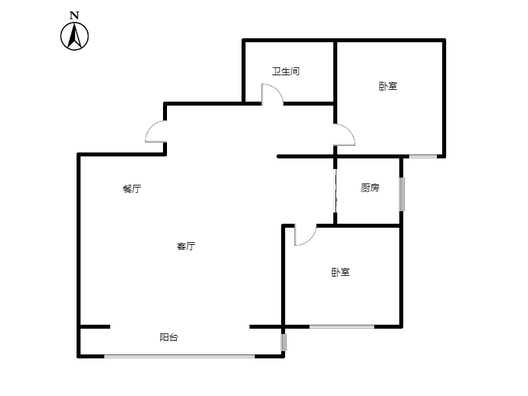 惠友荷园2室2厅1卫户型图