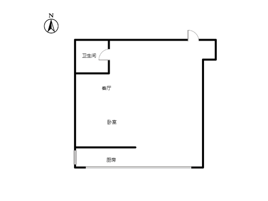 鸿盛凯旋门1室1厅1卫户型图