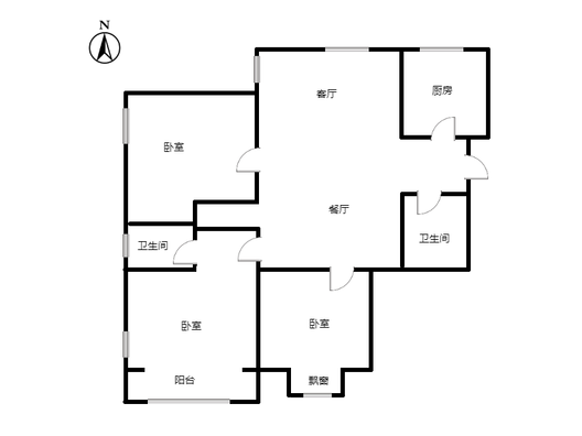 鸿盛凯旋门3室2厅2卫户型图