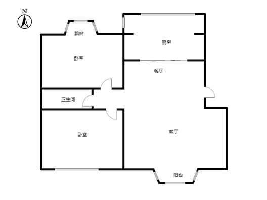 惠友康庭2室2厅1卫户型图