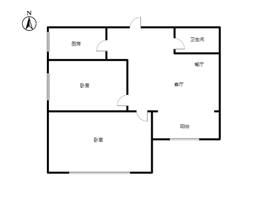 金阳瑞景2室2厅1卫户型图