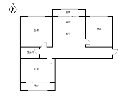 惠友荷园3室2厅1卫户型图