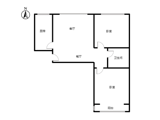 翔天万和城2室2厅1卫户型图