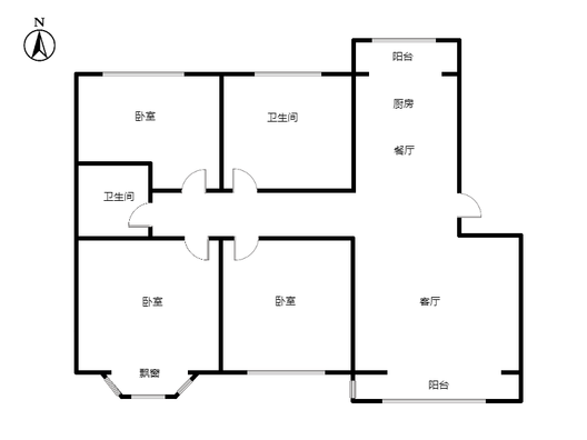 惠友康庭3室2厅2卫户型图
