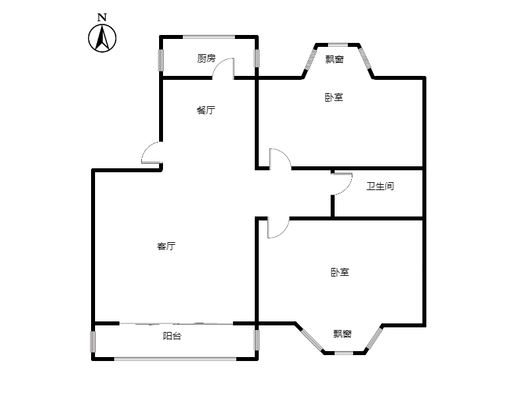 惠友康庭2室2厅1卫户型图