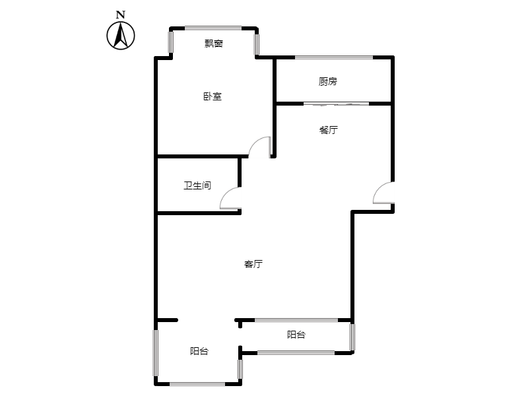 仙颐园小区1室2厅1卫户型图