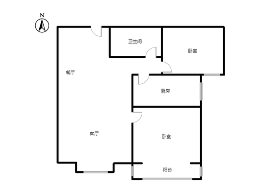 翔天万和城2室2厅1卫户型图